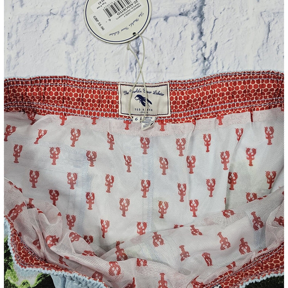 Ted Baker London MENS SZ 6 2XL Swim Shortti Trunks Tropical Worlds Your Lobster - Picture 8 of 12